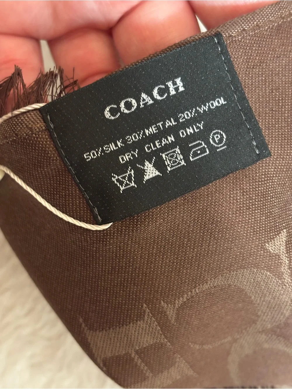Coach Brown Signature Jacquard Scarf
